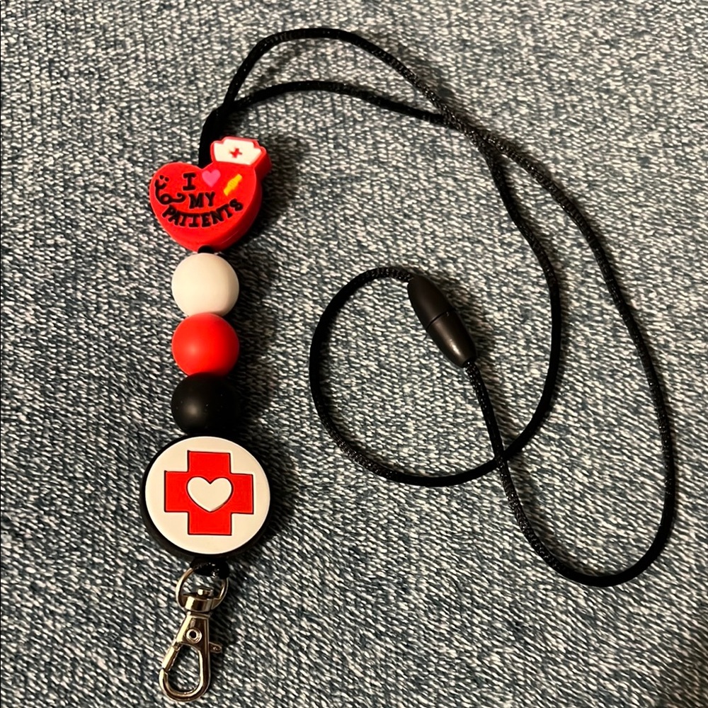 Nurse beaded focal lanyard